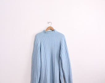 Pastel Blue Funnel Neck Sweater