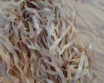 4 Yards SANDS 1/4 Inch Iridescent edged Hand Dyed Ribbon