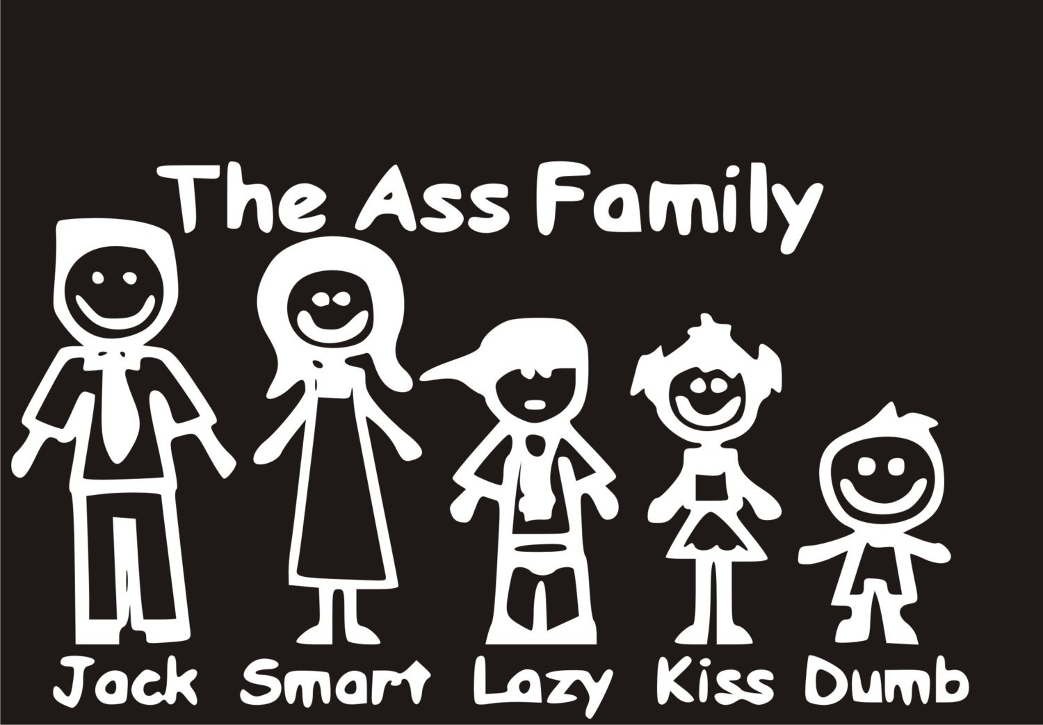 Download Ass Family Stick Figure Decal Car Window Sticker Laptop Wall