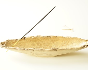 Beige Incense Holder, Incense Stick Burner, Incense Bowl, Ash Catcher, Incense Stand, Ceramics and Pottery, Aromatherapy, Meditation, Yoga