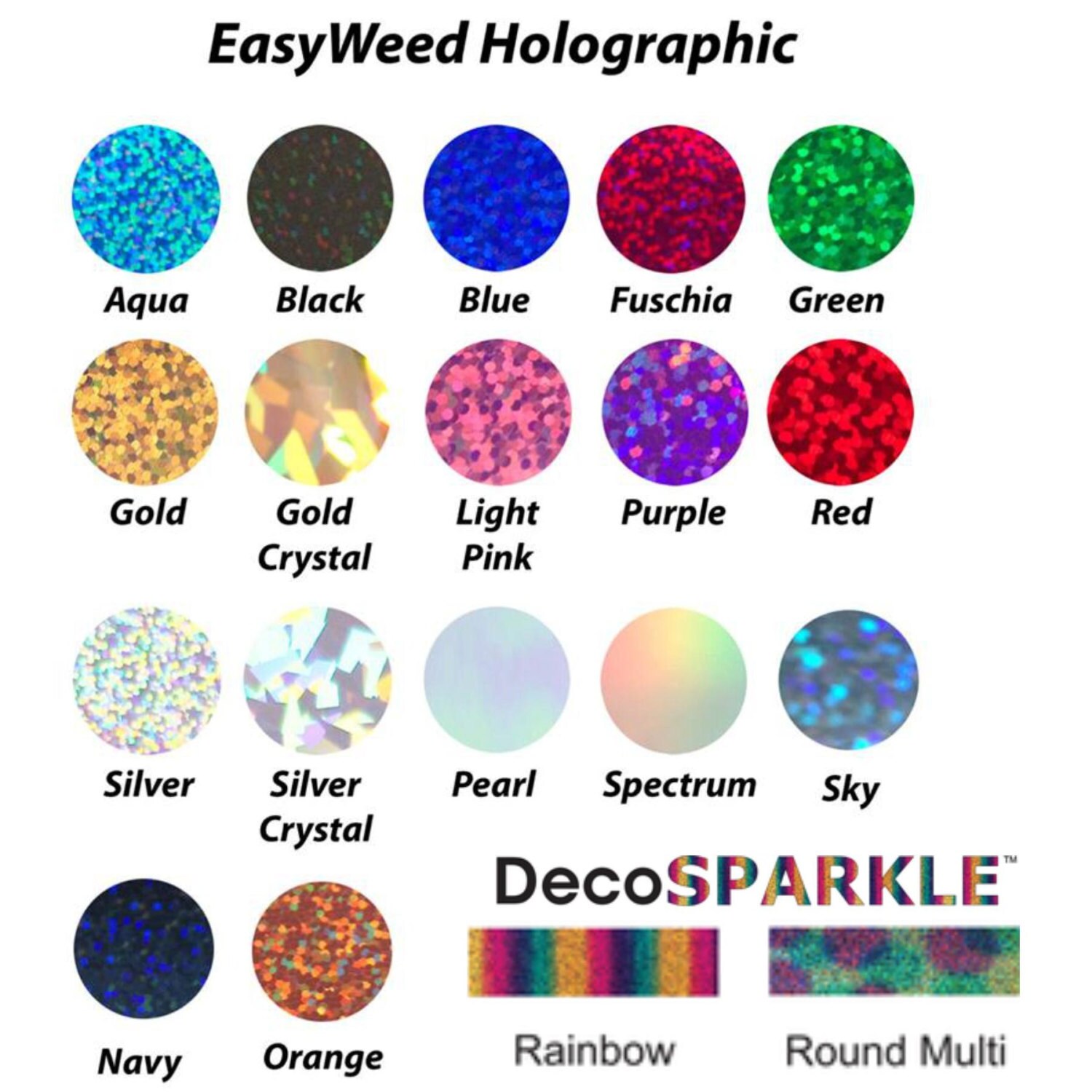 Holographic Heat Transfer Vinyl DecoSparkle HTV Rainbow