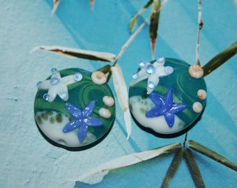 Lampwork beads, glass beads, artist beads, big beads, handmade glass beads, 20 mm