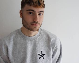 Grey Sweatshirt Black Nautical Star