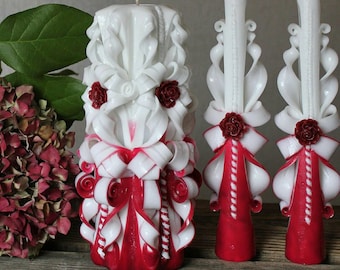 Unity candle set - Wedding candles - White candle - Wedding - Wedding ideas - Unity candles - White candles - Blue wedding - Red wedding