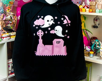 Ghost Graveyard Hoodie Hooded Sweatshirt Kawaii Fairy Kei Pastel Goth