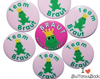 10 x JGA buttons hen party frog