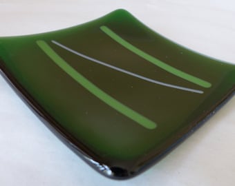 Handmade Fused Glass Trinket Dish 4" square
