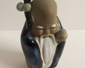 Vintage Chinese Old Man Ceramic Figurine Japan