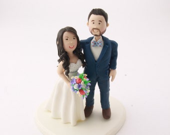 Wedding cake topper. Hmong groom . Handmade. Fully