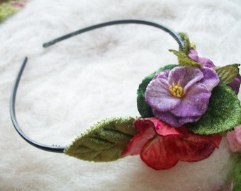 Flower Headband Little Pixie Party Headband Flower Hair Accessory Wedding Shower Ren Fair Flower Fairy Flower Child Hippie Flower Girl