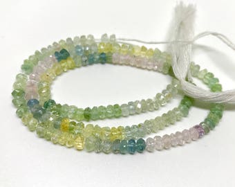 Multi Aquamarine Faceted Beads Mix Colour Aquamarine 4mm faceted beads