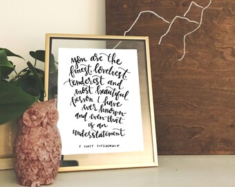 Hand-lettered F Scott Fitzgerald Print