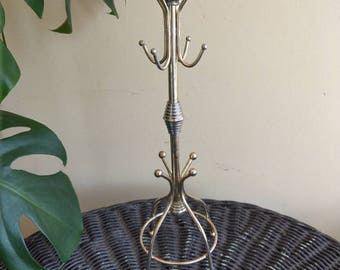Stainless miniature coat rack jewelry holder/hanging storage