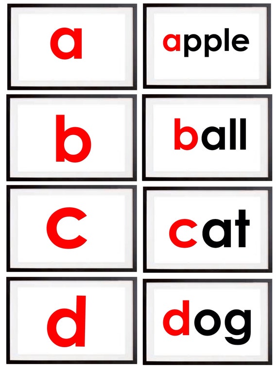 Alphabet a-z Phonics Flashcards. Full A4 Alphabet Flashcards.