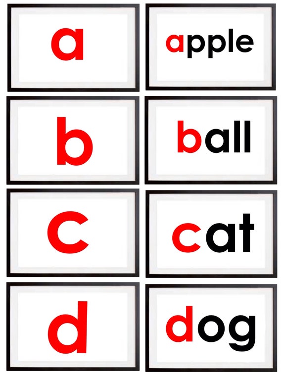 alphabet a z phonics flashcards full a4 alphabet flashcards