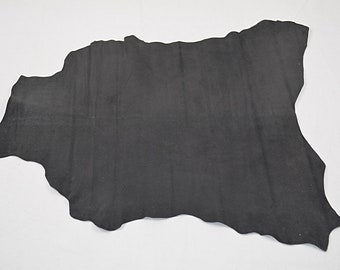 Black velvet lambskin leather printed with shiny dots