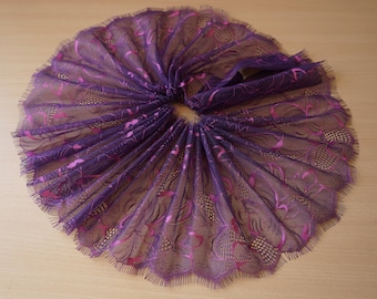 1.50 meters x 17 cm Ref 1542 purple chantilly lace