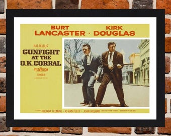 Framed Gunfight at the O.K. Corral Classic Western Movie / Film Poster A3 Size Mounted In Black Or White Frame