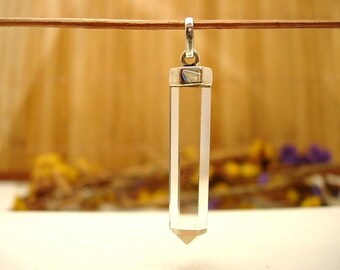 Sterling Silver and rock crystal.