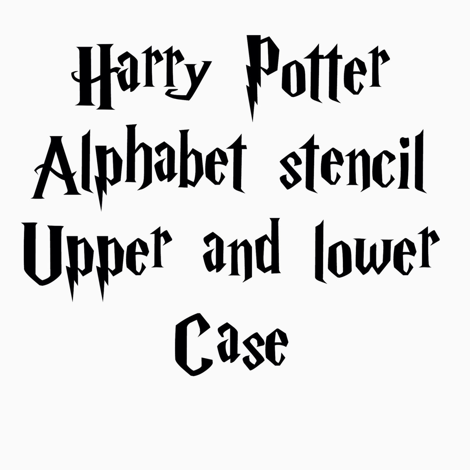 harry potter stencil font full alphabet upper and lower case