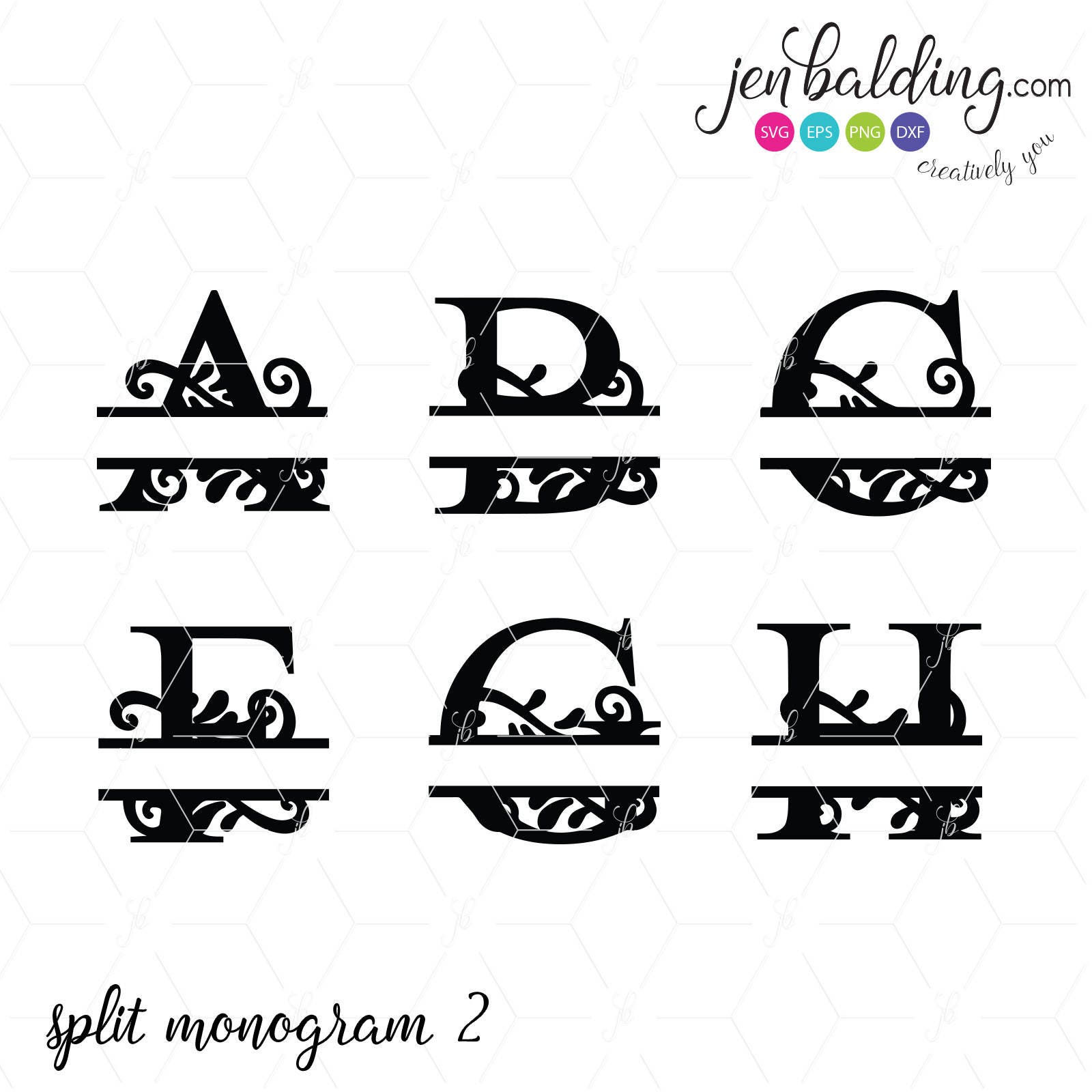 Download Split Letter SVG Split Letter DXF Split Letter Monogram