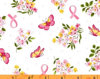 Anything is Possible - Small Bouquet White by Whistler Studios from Windham Fabrics