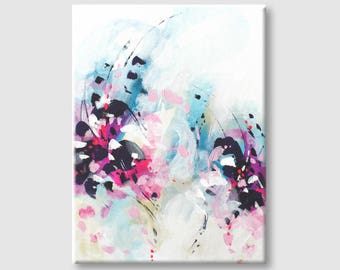 Canvas painting Gift for mom Abstract painting on Canvas Original art Wall Art Abstract Acrylic Painting Abstract Art on Canvas Pink art