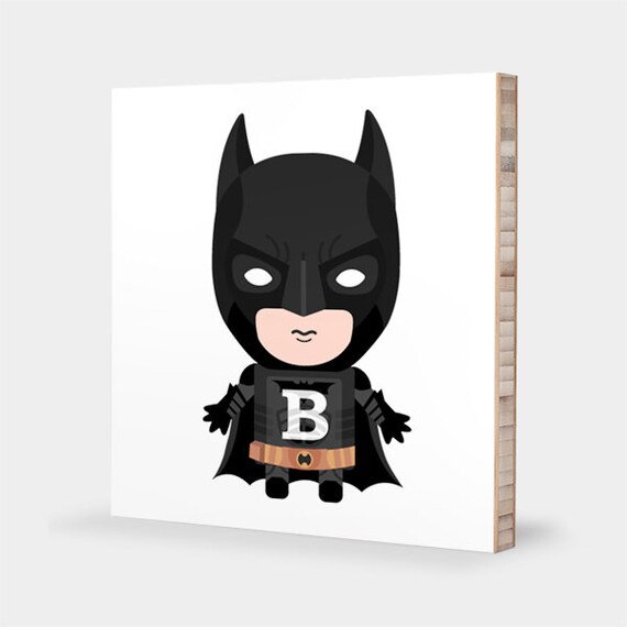 B For Batman / Dark Knight : ABC Block Bamboo Wall Art Series