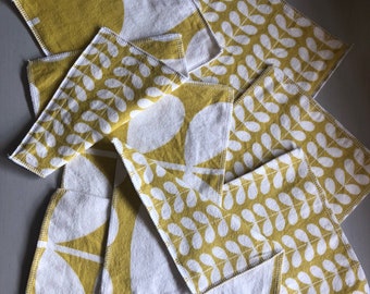 Set of 15, Family Cloth, Cloth Toilet, Reusable Wipes, Fabric Wipes, Baby Wipes, Unpaper Toilet wipes, Family Wipes, Zero Waste, Orla Kiely