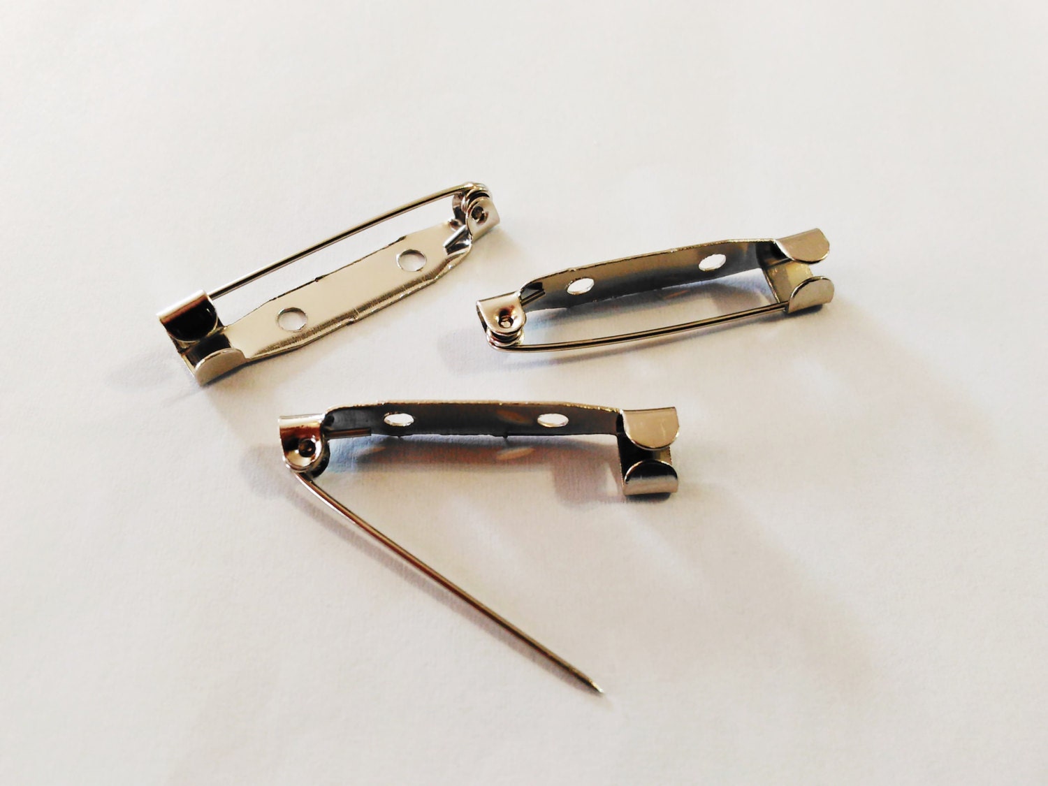 10 silver brooch backs Bar pins Back bars Pin backs Brooch