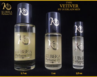 Type Vetiver perfume in oil for men 1/3oz 1oz 1.7oz