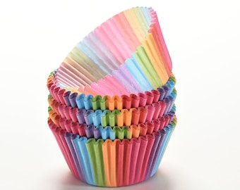 Lot of 300 pcs cupcake liner baking cup cupcake paper muffin cases Cup tray cake mold decorating tools Bright Rainbow color