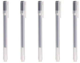 Gel ink pens Muji Gel 0.38 or 0.5mm black ink gel color 5 pens set. Choose