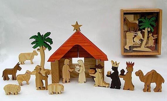Items similar to Play Nativity Wooden Nativity Set for ...