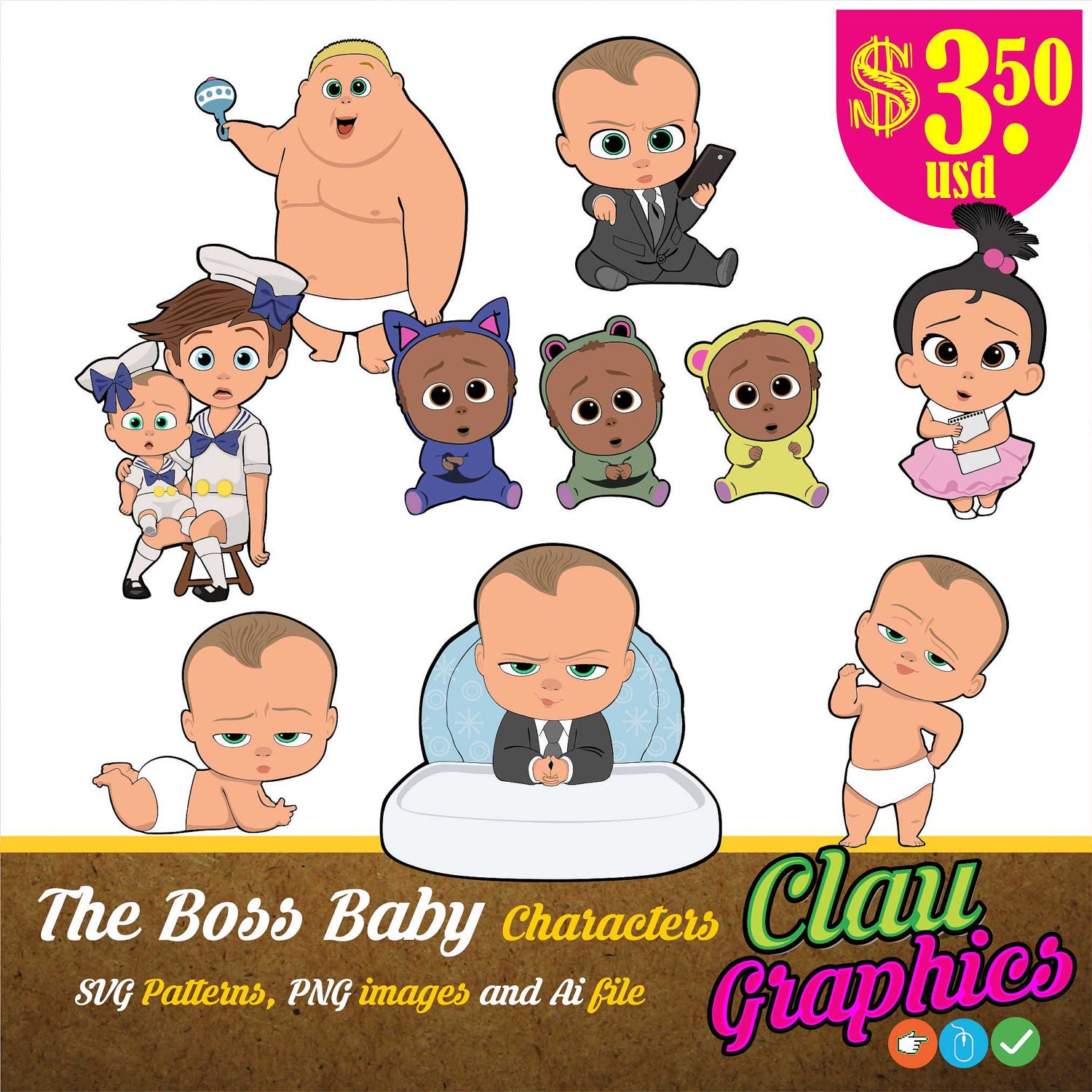 Download The Boss Baby Movie clipart, Digital Illustrations on ...