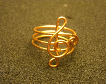 ANELLO CHIAVE VIOLINO Gioiello Argento Nichel-Free Handmade Italy Musica tra le dita Argento Rame Ottone Lovely Ring Dono Amore Musicale