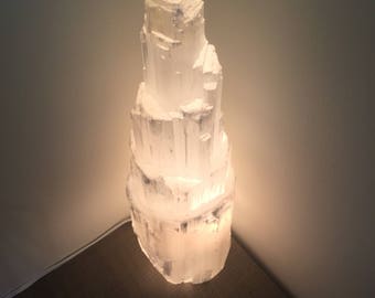 Selenite Skyscraper Lamp