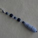 Scissor Fob - Crackled blue and white bead with Swarovski crystals