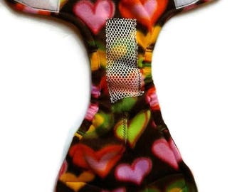READY TO SHIP poochiepantz brown solid hearts female dog diaper, custom made, size small