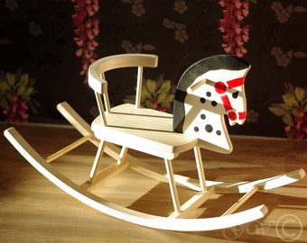 Wooden Handmade Rocking Horse, Children Rocking Horse, Handmade Children Toys, Classic Rocking Horse