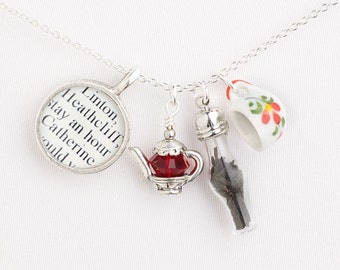 Tea at Wuthering Heights Necklace – Literary Necklace – Book Lover Gift – Book Jewelry – Literary Gifts - Emily Bronte