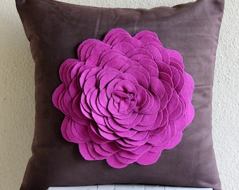 Decorative Euro Sham Cover Euro Sham Couch Sofa Euro Sham 26x26 Suede Pillow Cover Felt Embroidered Home Living Pillow Case -Pink Rose