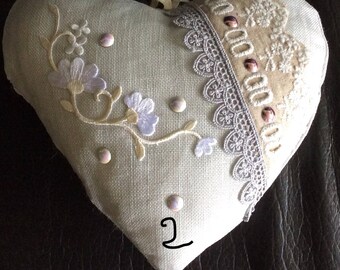 Linen hearts to hang