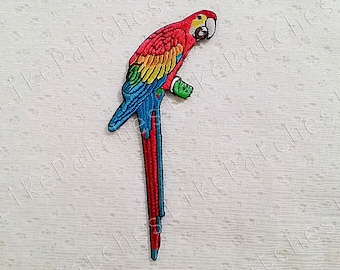Parrot Bird Animal New Sew / Iron On Patch Embroidered Applique size 6.2cm.x13cm.
