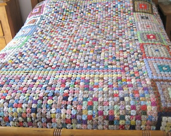 Vintage Hand Made Yo Yo Quilt Bed Cover Bedding