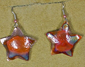 Star earring copper