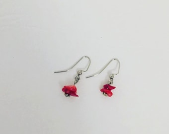 Red Coral Chip earrings