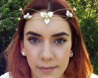 Elven Wedding Circlet Tiara Crown ~ Woodland Triquetra in custom colors