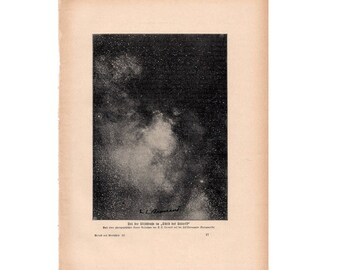 1900 ANTIQUE MILKY WAY print original antique celestial astronomy lithograph