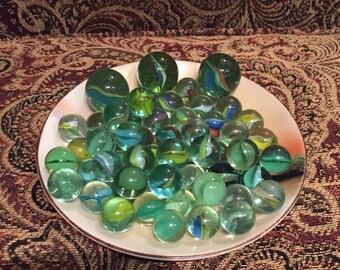 54 Cat Eye Marbles with 3 Cat Eye Shooters
